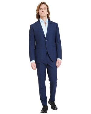 Luigi Bianchi Single Breasted Suits - Azul
