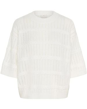 Kaffe Round-Neck Knitwear - Blanco
