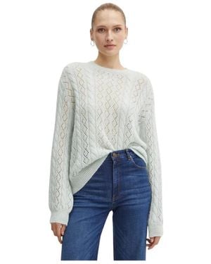 Twinset Mohair Zopfstrick Pullover - Blau
