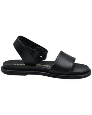 Janet & Janet Flat Sandals - Black