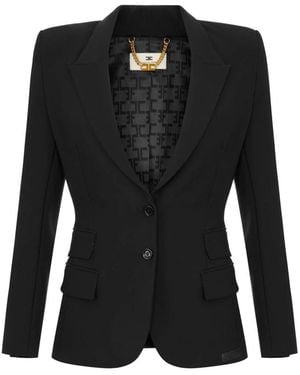Elisabetta Franchi Single-Breasted Slim Blazer - Zwart