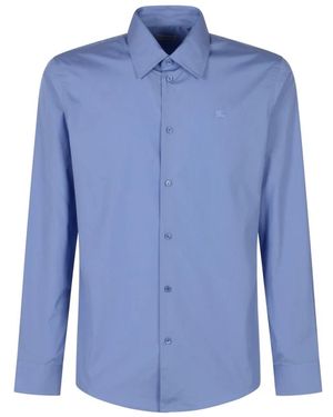 Burberry Regular Fit Katoenen Poplin Overhemd - Blauw