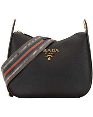 Prada Leren Schoudertas - Zwart