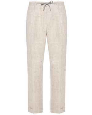 Barba Napoli Straight Trousers - Natural