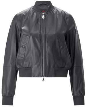 Peuterey Jassen ,Zwart ,Leather Jassen - Grijs