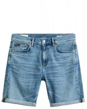 GANT Korte Broeken ,Blauw ,Denim Denim Shorts