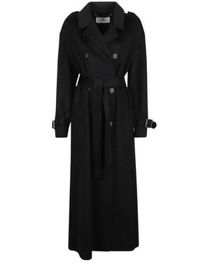 Elisabetta Franchi Belted Coats - Black