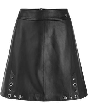 Marc Cain Rokken ,Zwart ,Leer Mini Leren Rok Met Studdetails