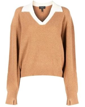 Rag & Bone V-Neck Knitwear - Natural