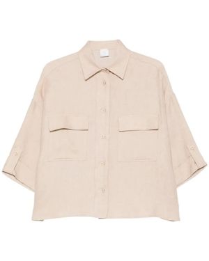 Eleventy Linnenmix Shirt Met Zakken - Naturel