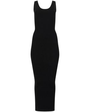 Entire studios Square Neck Knit Midi Dress - Schwarz