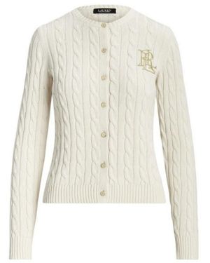 Ralph Lauren Klassiek Kabelgebreid Vest - Wit