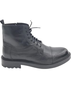 Exton Schoenen ,Zwart ,Leer 2236 Veterlaars - Grijs