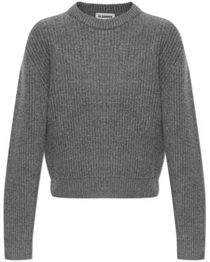 Jil Sander Round-Neck Strickwaren - Grau