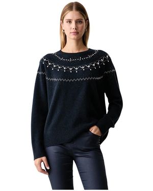 Liu Jo Wollpullover Mit Schmuckstein-Verzierung - Schwarz