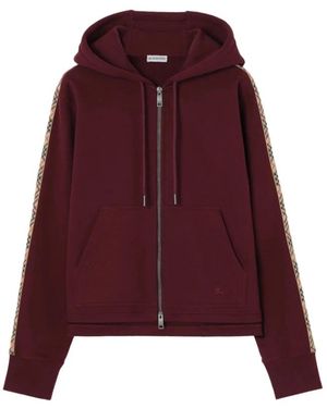 Burberry Hoodies & Sweatvesten ,Rood ,Katoen Harper Zip Hoodie - Paars