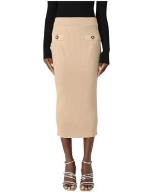 Balmain Midi Skirts - Natural
