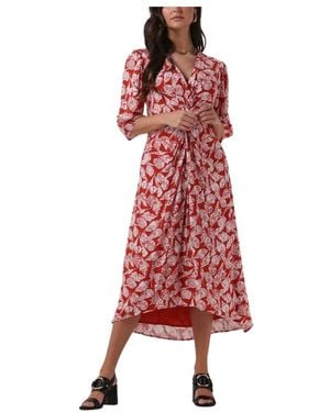 Scotch & Soda Rust Midi Wikkeljurk Met Knoop - Rood