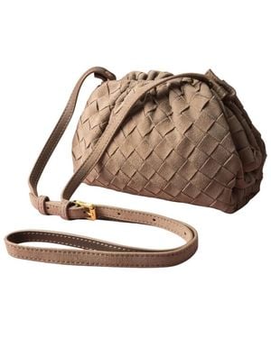 ESTRO Kleine Velours Beuteltasche - Braun