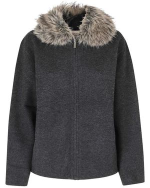 Semicouture Jassen ,Grijs ,Nepbont Nepbont & Shearling Jas