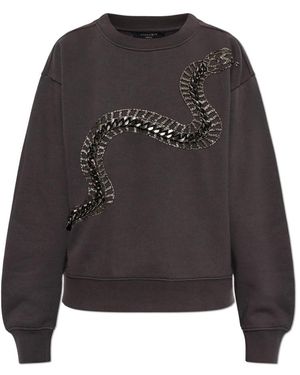 AllSaints Hoodies & Sweatvesten ,Zwart ,Katoen Jassa Sweatshirt - Grijs