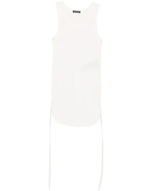 Ann Demeulemeester Tops ,Wit ,Mouwloze Top Met Ronde Hals En Strikdetail Racerback