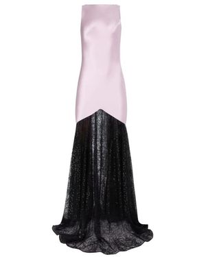 Nina Ricci Zeemeerminjurk Met Kanten Inzetstukken - Zwart