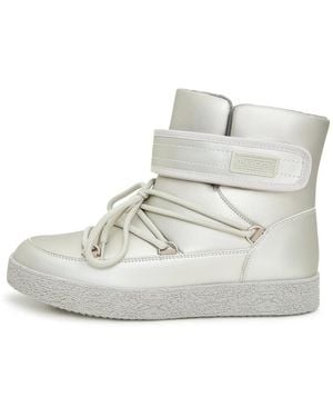 CESARE GASPARI Schoenen ,Wit ,Wol Gewatteerde Winterlaarzen - Metallic