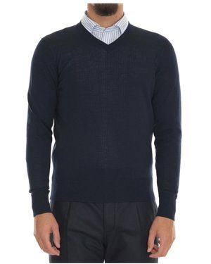 hindustrie Merinowolle v-ausschnitt pullover - Blau