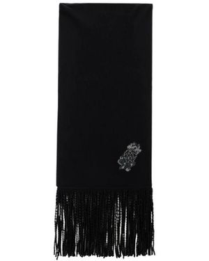 Roberto Cavalli Wollen En Kasjmier Sjaal Met Monogram Rc - Zwart