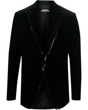 DSquared² Samt-Smoking-Sakko - Schwarz