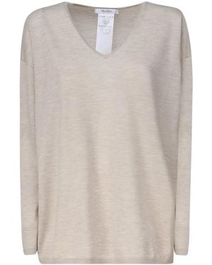 Max Mara Kaschmir v-ausschnitt jumper freccia stil - Natur