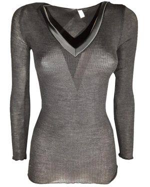Lisanza V-Neck Knitwear - Gris