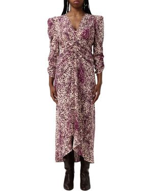 Isabel Marant Bunte Blumen Midi Kleid - Rot