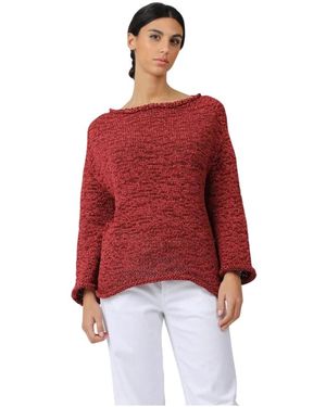 Alpha Studio Truien & Vesten ,Rood ,Stijlvolle Gebreide Top
