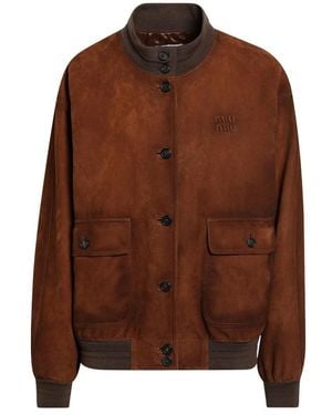 Miu Miu Bomber Jackets - Brown