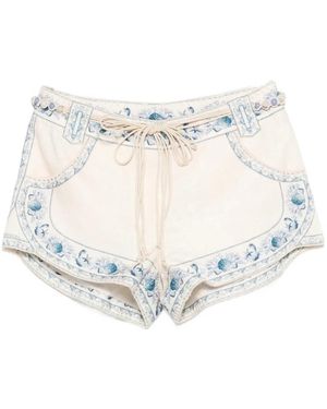 Zimmermann Short Shorts - White