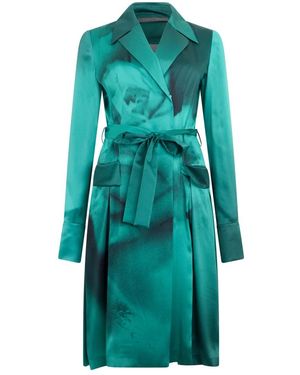 Alberta Ferretti Belted Coats - Blue