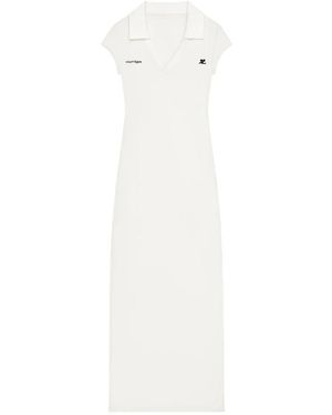 Courreges Sports Polo Lange Jurk - Wit