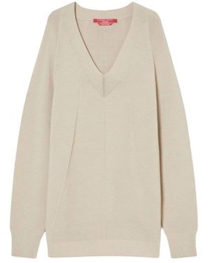 Marina Rinaldi V-Neck Knitwear - Neutro
