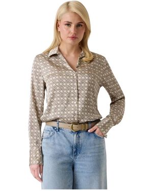 Guess Overhemden ,Geel ,Polyester New Concetta Shirt - Grijs