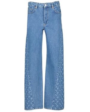 Marine Serre Wide Jeans - Bleu