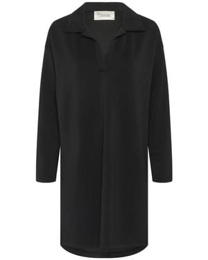 My Essential Wardrobe Schwarzes Polo-Kleid Hellemw Stil