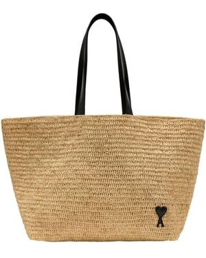 Ami Paris Tote Bags - Brown