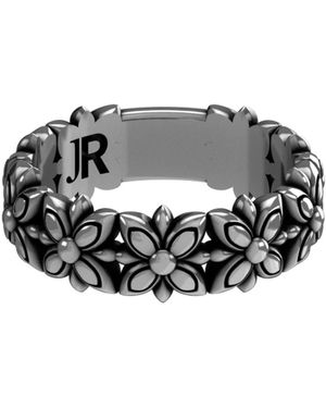 John Richmond Ring Met Bloemmotief - Metallic
