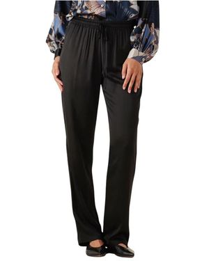 Resort Finest Broeken ,Zwart ,Satijn Zwarte Satijnen Broek Voor Vrouwen