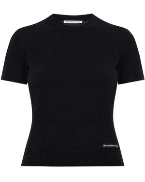 Alexander Wang Trui Met Ronde Hals En Korte Mouwen Van Fleece - Zwart