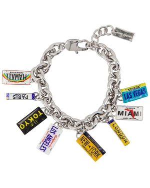 Marc Jacobs Accessoires ,Grijs ,State Plate Charm Armband - Blauw