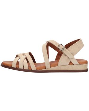 RED-RAG Schoenen ,Suède Gekruiste Band Wig Sandalen - Bruin