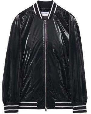 McQueen Liquid Vinyl Bomber Jacket - Black